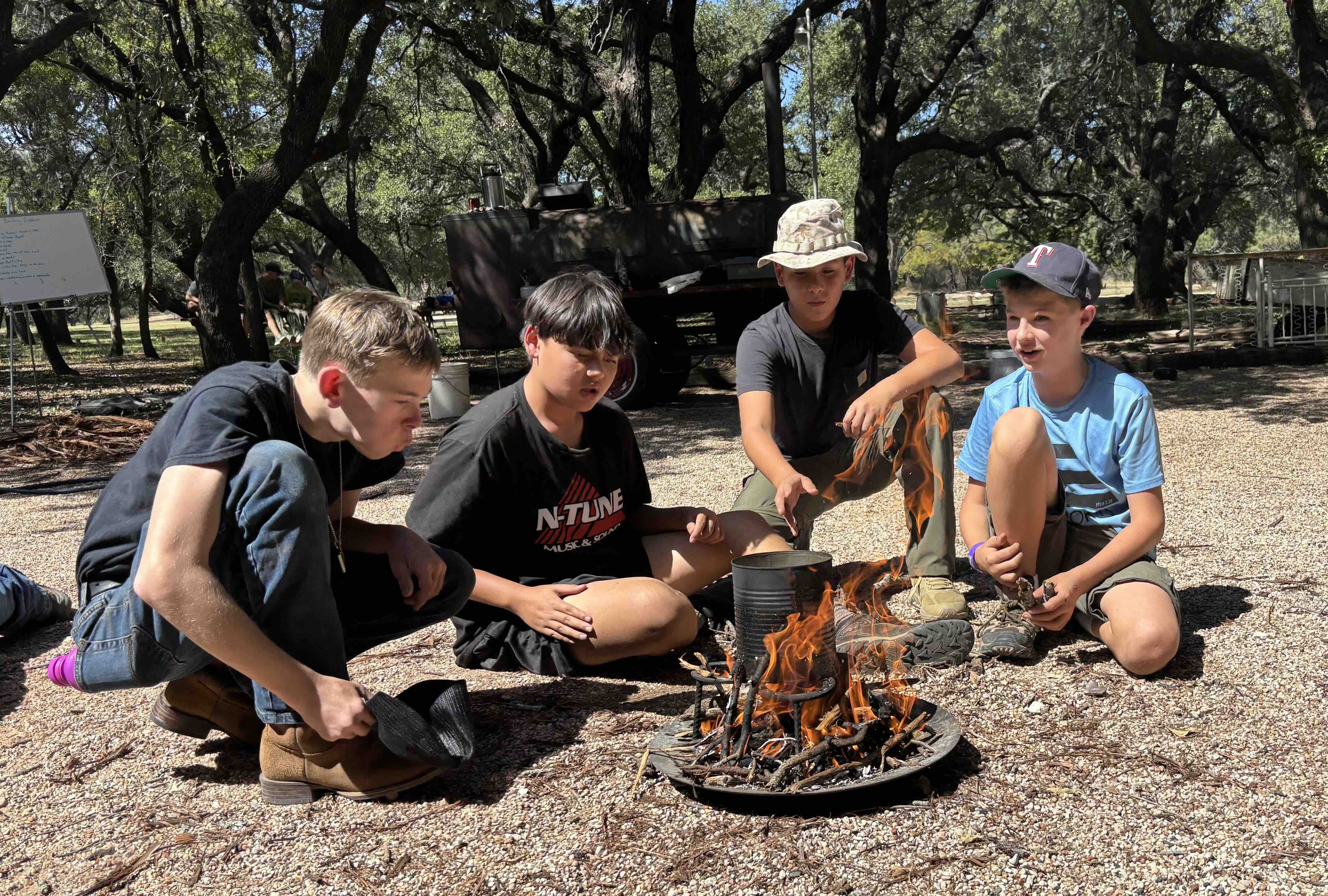 Scouts learning skills